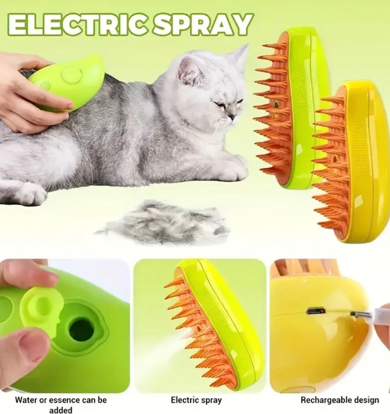 Cepillo  con vapor para  mascota 🐾
